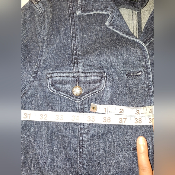 Lauren Jeans Co. Ralph Lauren dark wash denim blazer jacket - Picture 9 of 10